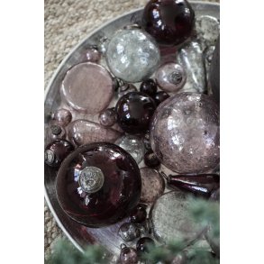 Julekugle, drbe i pebbled glas rosa