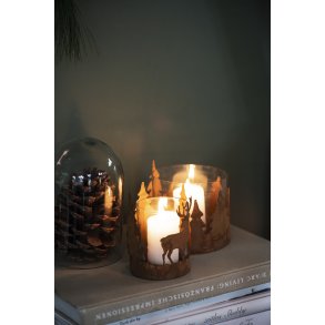 Lygte til fyrfadslys med skovmotiv