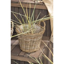 Kurv i rattan med plast indvendig - lille