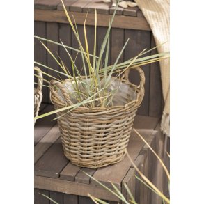 Kurv i rattan med plast indvendig - mellem