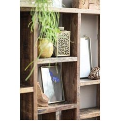 Fyrfadsstage/lanterne med mnster i antik messing - Ib Laursen