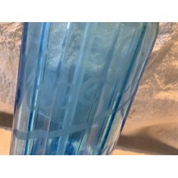 Antik fransk sifonflaske bl med tekst