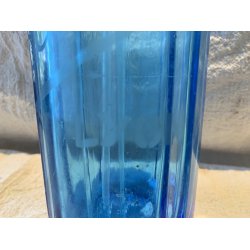 Antik fransk sifonflaske bl med tekst