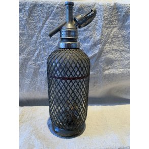 Antik fransk sifonflaske klar med harlekinnet