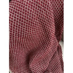 Plaid med rd og creme harlekinmnster 