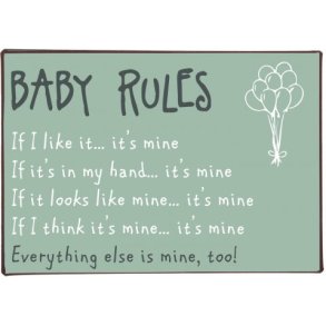 Metalskilt - Babyrules