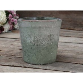 Gammel lerpotte med patina