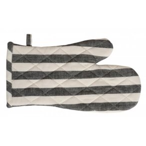 Grillhandske med striber i sort og hvid