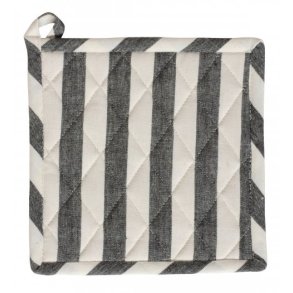 Grydelap med striber i sort og hvid