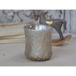 Fyrfadstage med guld glimmer