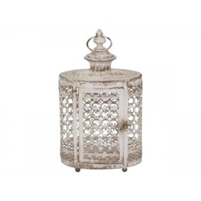 Lanterne med perlekant Antique hvid fra Chic Antique