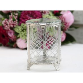 Opbevaringskrukke med slvkanter og slibninger