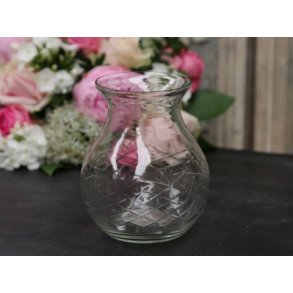 Hurricane vase med slibninger 