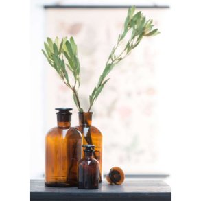 Apothekerglas med slebet låg, stor