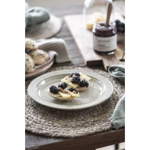 Rund dkkeserviet i Jute