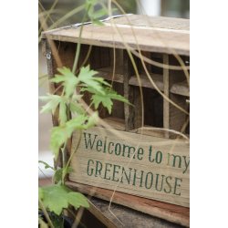 Trskilt "Welcome to my greenhouse"