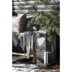 Plaid creme m/beige og mustard striber