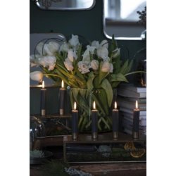 Stage til 4 bedelys -eller kronelys, glasske med udstanset lg