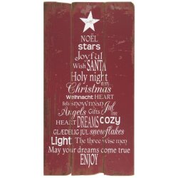 Stort trskilt med juletekst