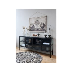 Rundt tppe med blomsterprint