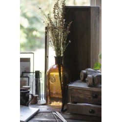 Apotekerflaske med blomsteremblem stor