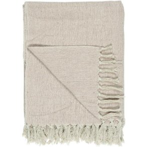 Plaid i creme/malva bomuld fra Ib Laursen
