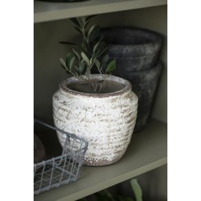 Urtepotteskjuler krakeleret White Sky fra Ib Laursen