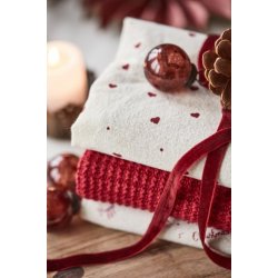 Emily viskestykke med rde hjerter fra Ib Laursen