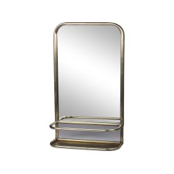 Spejl med hylde i messing