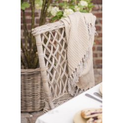 Plaid i creme/malva bomuld fra Ib Laursen