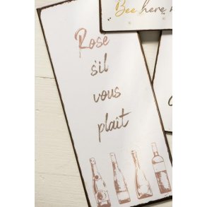 Metalskilt Rosé s'il vous plaît fra Ib Laursen