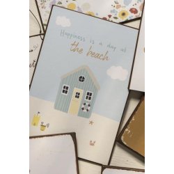 Metalskilt "Happiness is a day at the beach" fra Ib Laursen