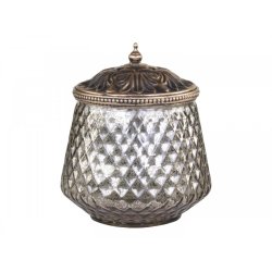 Opbevaringskrukke m. perlekant og lg