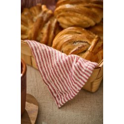 Viskestykke Bea  med rde og natur mlkedrengestriber fra Ib Laursen