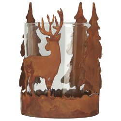 Lygte til fyrfadslys med skovmotiv