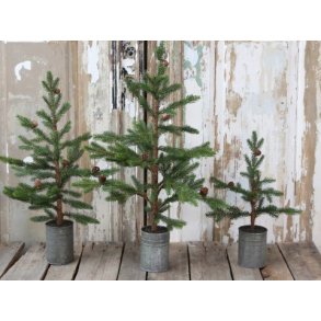 Grantr m/ kogler i zink potte fra Chic Antique, stor