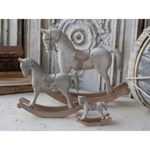 Gyngehest i antique champange