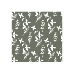 Serviet med blomster i silhuet