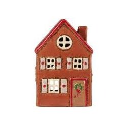 Hus til fyrfadslys med krans p dren Stillenat