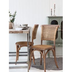 Fransk inspireret spisestol med fletsde og ryg