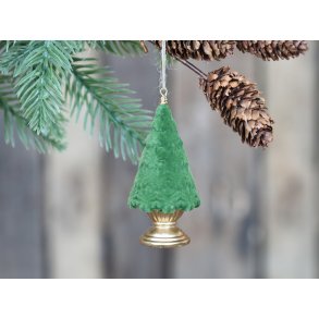 juletr i velour med fod, til ophng