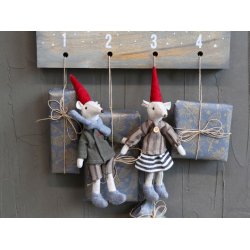 Asger &amp; Agnes Julemus med magnet st af 2 stk