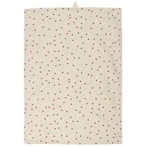 Emily viskestykke med rde hjerter fra Ib Laursen