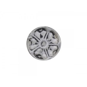 Knop hvid med sort blomst