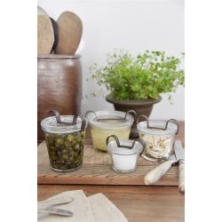 Glaskrukke med lg - vintage - 1,8 dl