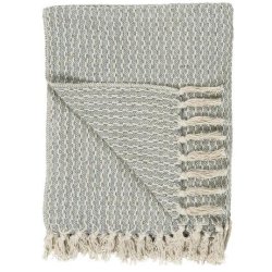 Plaid i creme/stvbl bomuld fra Ib Laursen