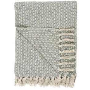 Plaid i creme/stvbl bomuld fra Ib Laursen