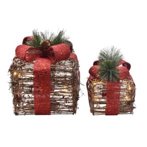 Pyntegaver (st af 2 stk) med lys fra La Vida