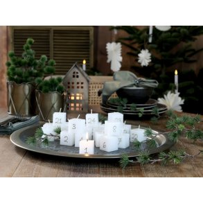 Firkantede kalenderlys fra Chic Antique