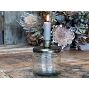 Lysestage med glasholder